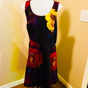 Black dress with flowers designs